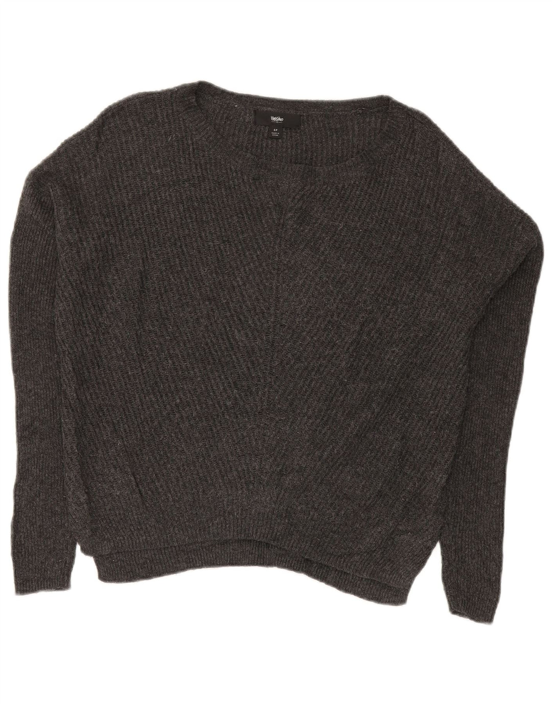 MOSSIMO Dame Oversized Boat Neck Jumper Sweater UK 10 Small Grey Bomuld