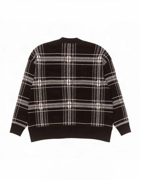 Marks & Spencer Herre sweater med rund hals, stor sort ternet akryl