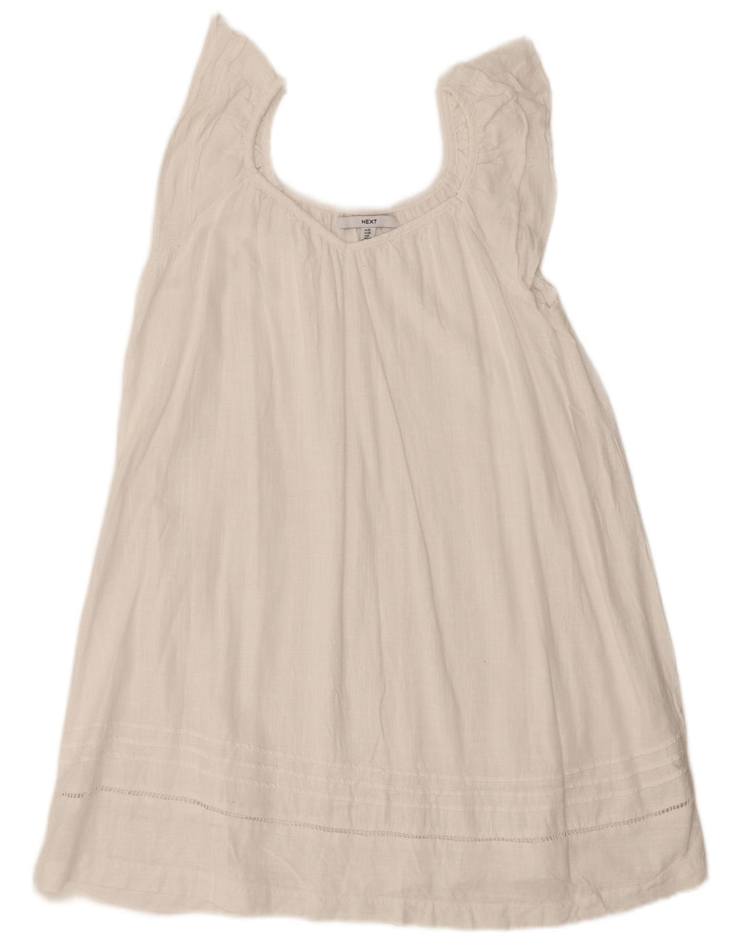 Næste Dame ærmeløs oversize bluse Top UK 10 Small White Viscose