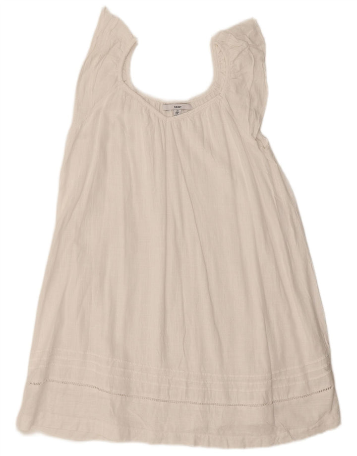 Næste Dame ærmeløs oversize bluse Top UK 10 Small White Viscose