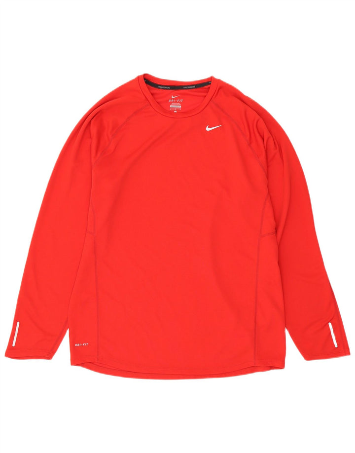 Nike Herre Dri Fit Top Langærmet Stor Rød Polyester