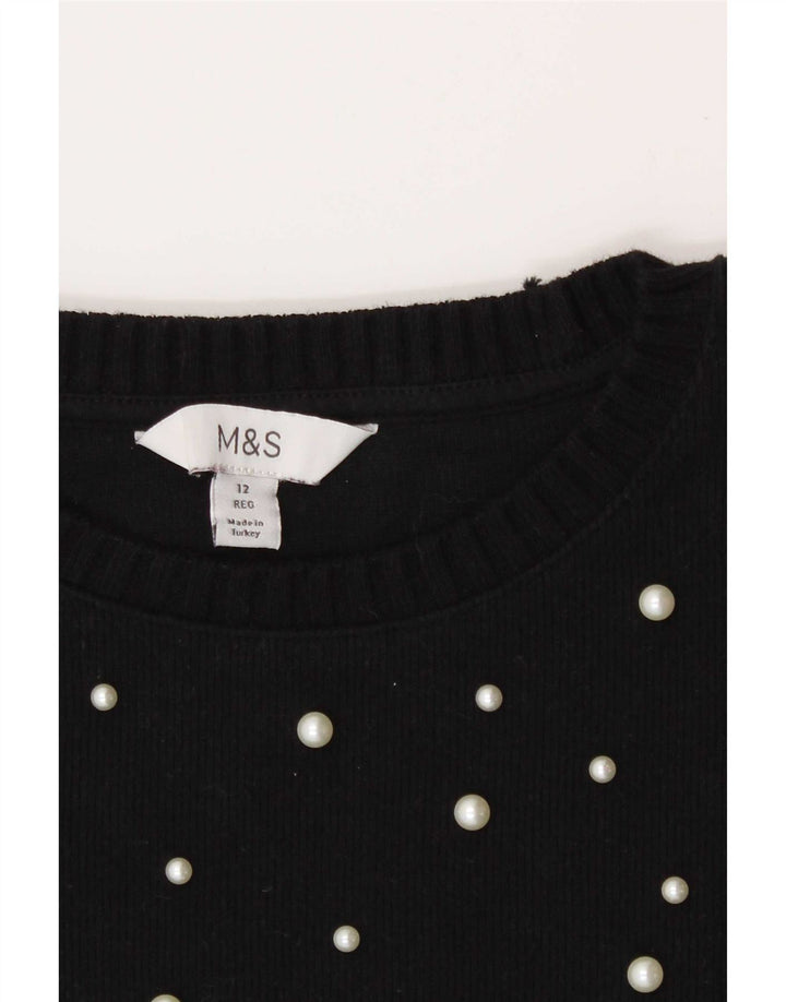 Marks & Spencer Damebluse Top UK 12 Medium Black Flecked