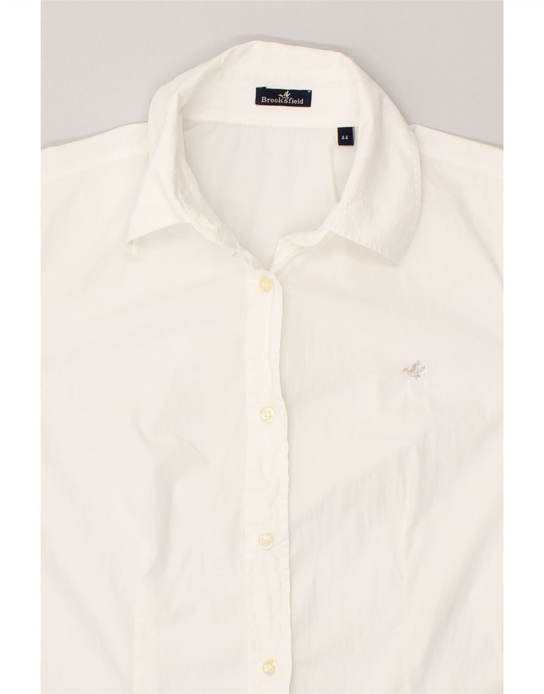 BROOKSFIELD Womens Shirt Dress IT 44 Medium  White Cotton | Vintage Brooksfield | Thrift | Second-Hand Brooksfield | Used Clothing | Messina Hembry 