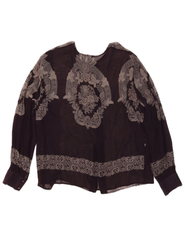 MIMMINA Dame Gennemsigtig Skjorte Bluse IT 44 Medium Black Floral