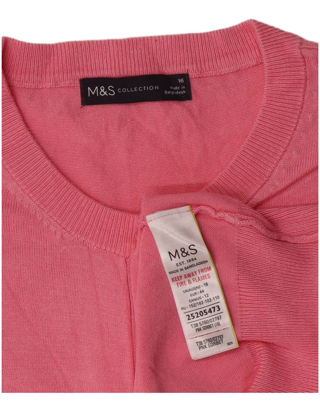 Marks & Spencer Dame Cardigan Sweater UK 16 Large Pink Viscose