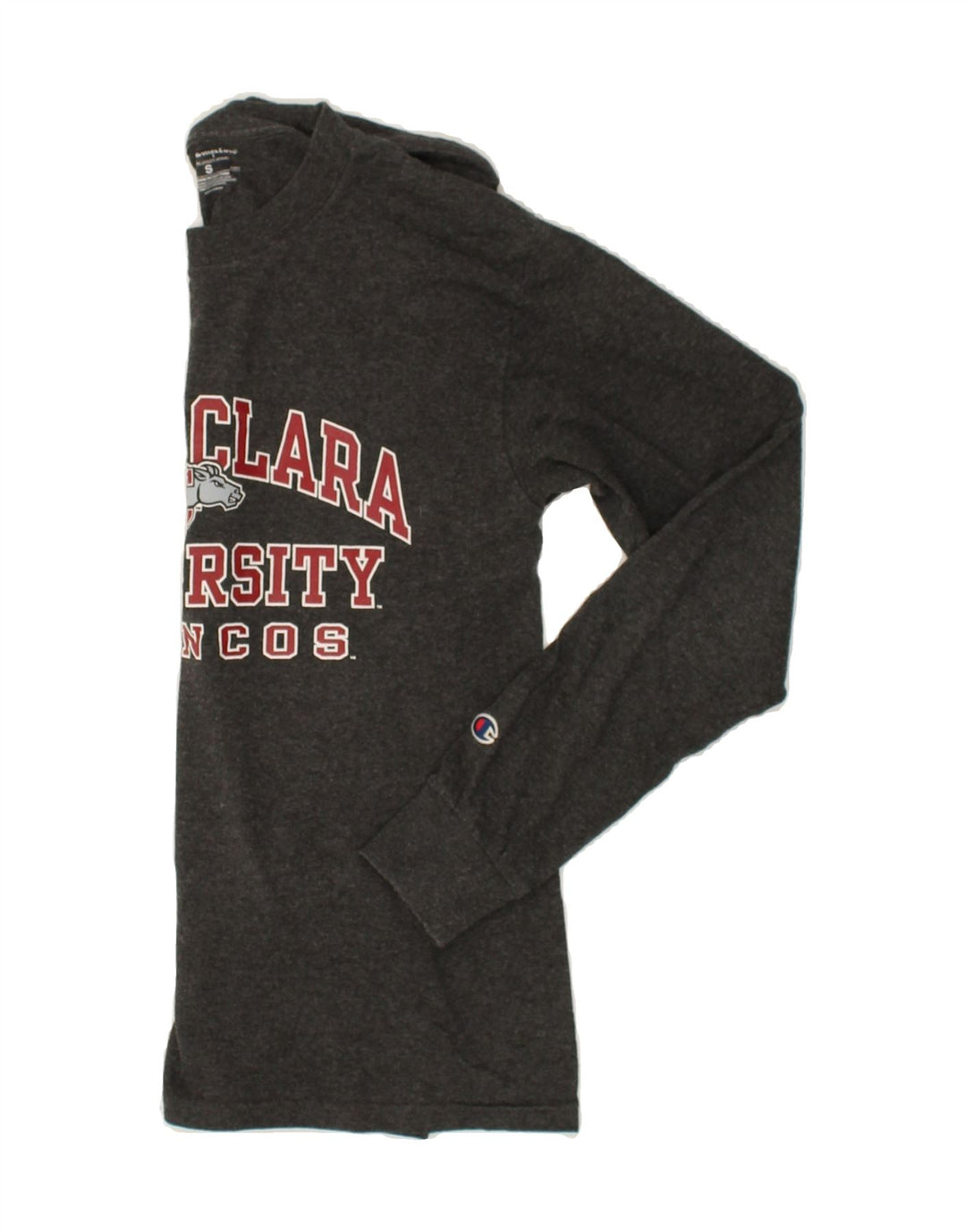 CHAMPION Mens Graphic Top Long Sleeve Small Grey Cotton Vintage Champion and Second-Hand Champion from Messina Hembry 