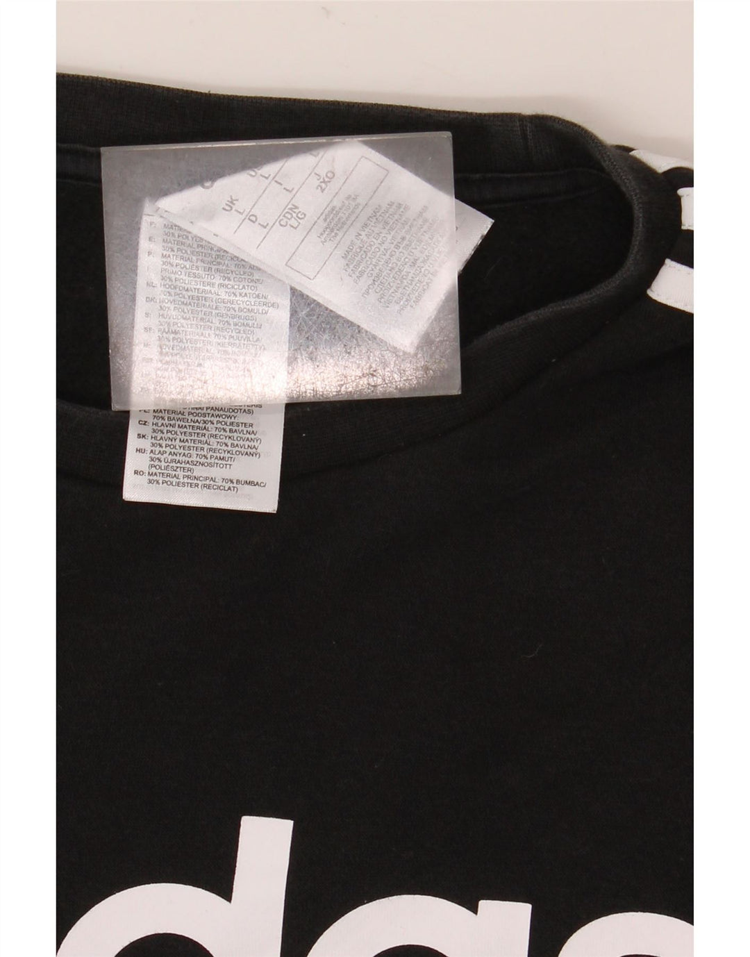 Adidas grafisk sweatshirt til mænd, stor sort bomuld