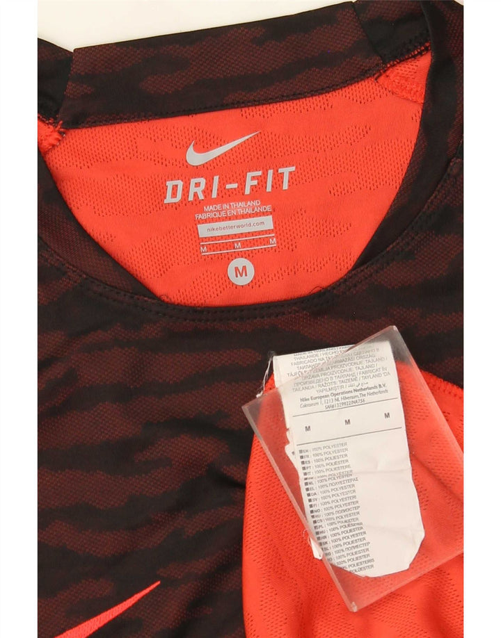 Nike Herre Dri Fit T-Shirt Top Medium Bourgogne Animal Print Polyester