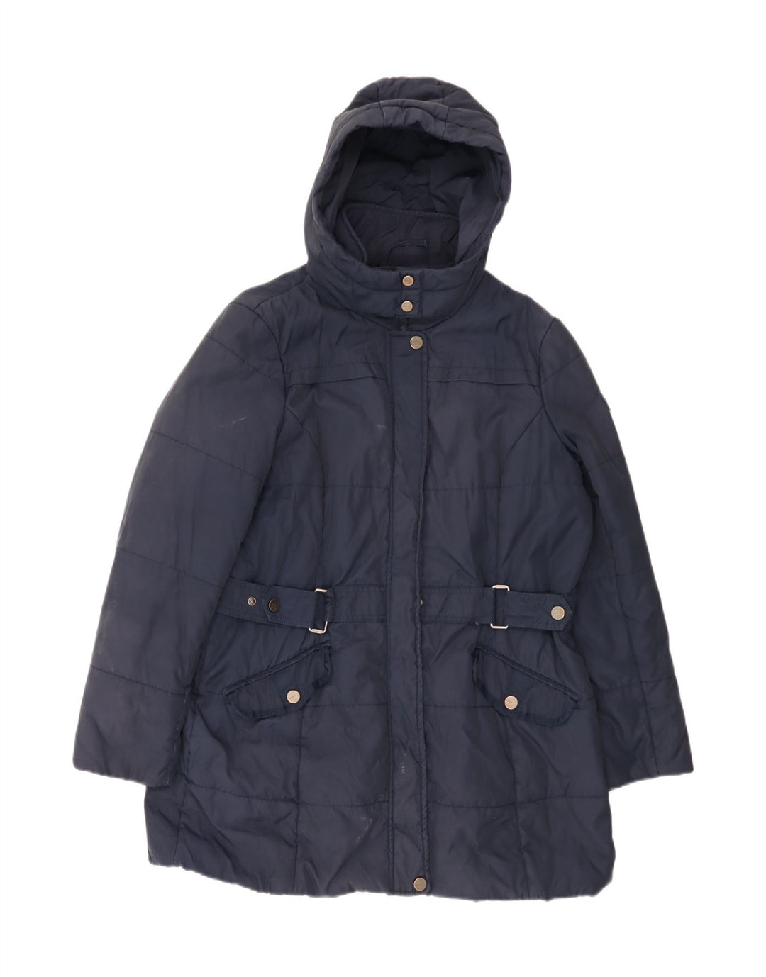 Esprit Dame Hætte Polstret Frakke UK 18 XL Navy Blue Polyamide