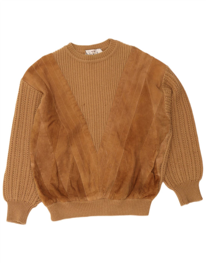 Nummer 1 herre sweater med rund hals XL brun uld