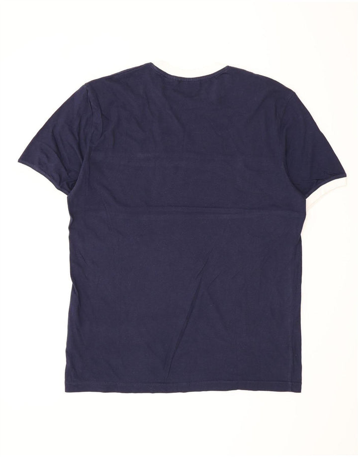 Fila Herre T-shirt Top Stor marineblå stribet bomuld