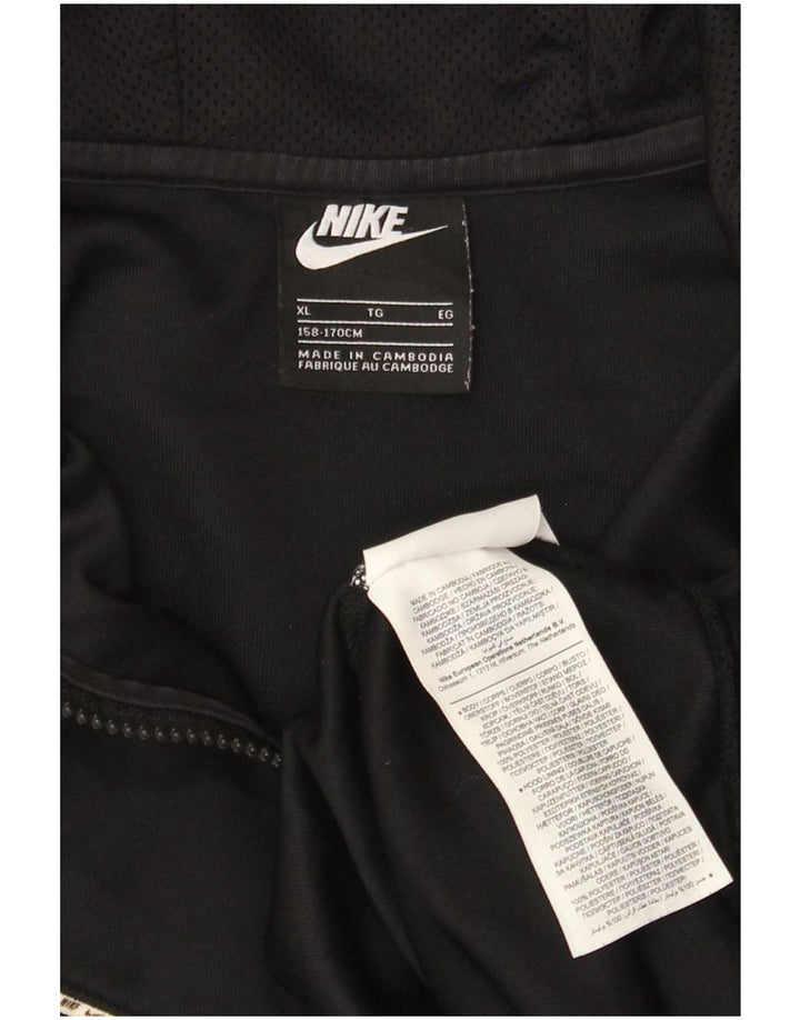 Nike hættetrøje med lynlås til drenge 13-14 år XL Sort polyester