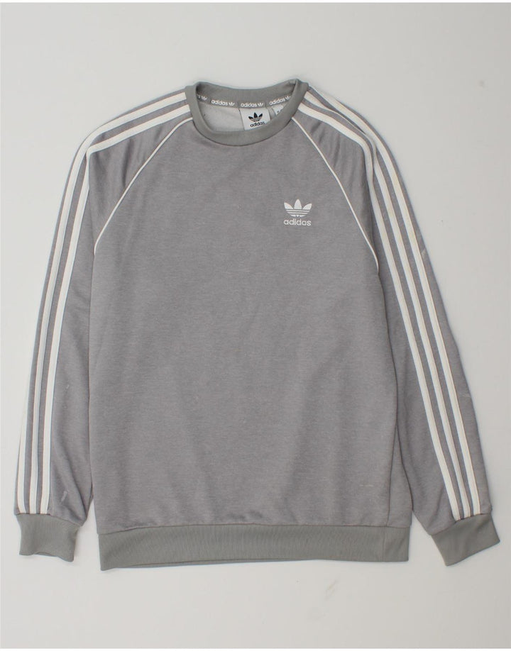 Adidas Sweatshirt til mænd, lille grå polyester