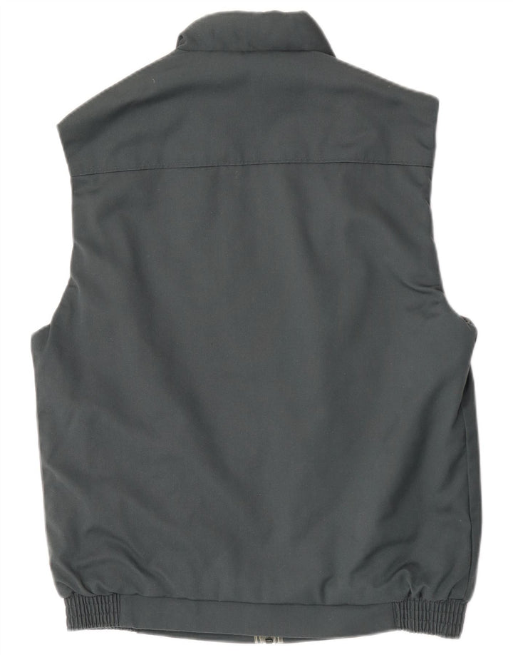 Vintage Herre Gilet UK 38 Medium Grey Polyester