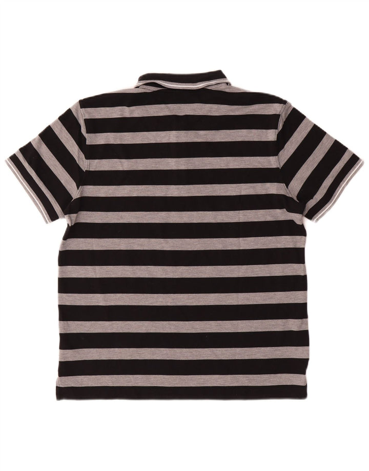 Hugo Boss Herre Regular Fit Polo Shirt Stor sort stribet bomuld