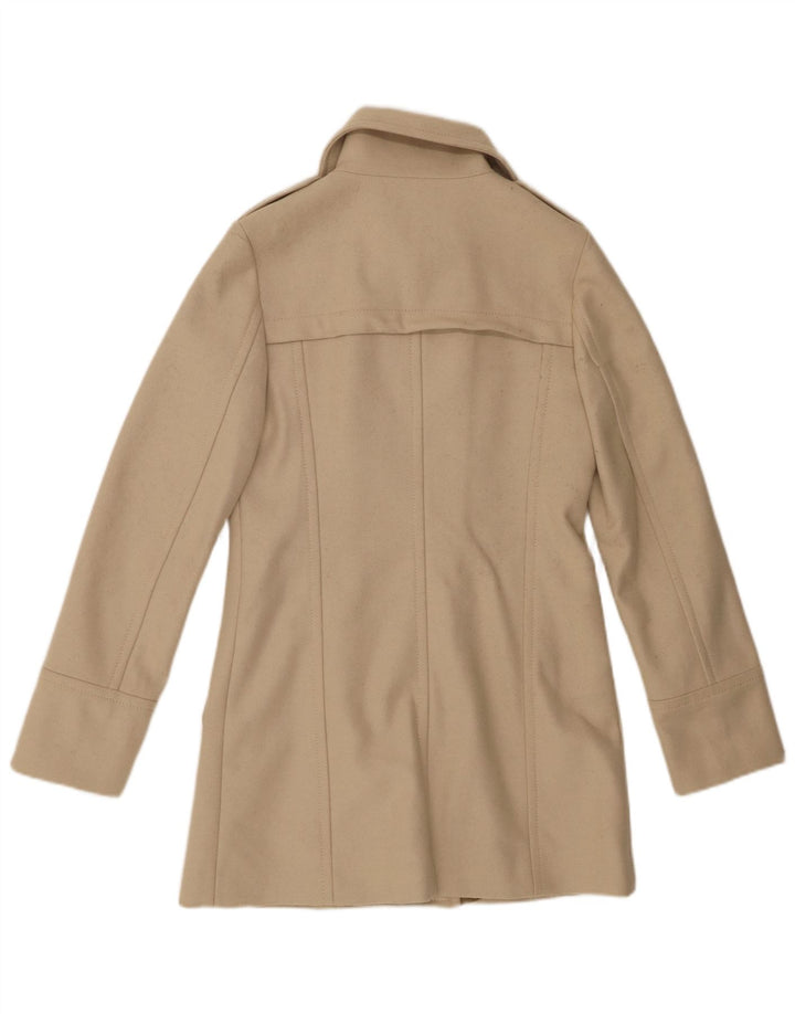 Sisley Dame Dobbeltradet Frakke IT 40 Lille Beige Uld