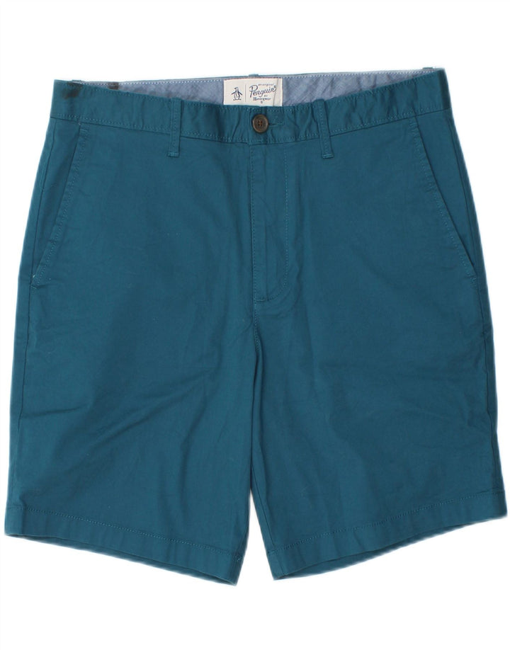 PENGUIN Mens Chino Shorts W32 Medium  Blue Cotton Vintage Penguin and Second-Hand Penguin from Messina Hembry 