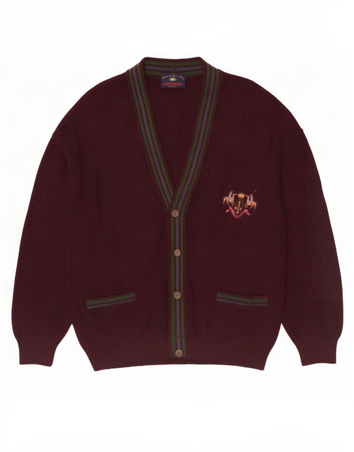 Il Granchio Herre Cardigan Sweater Lille rødbrun stribet