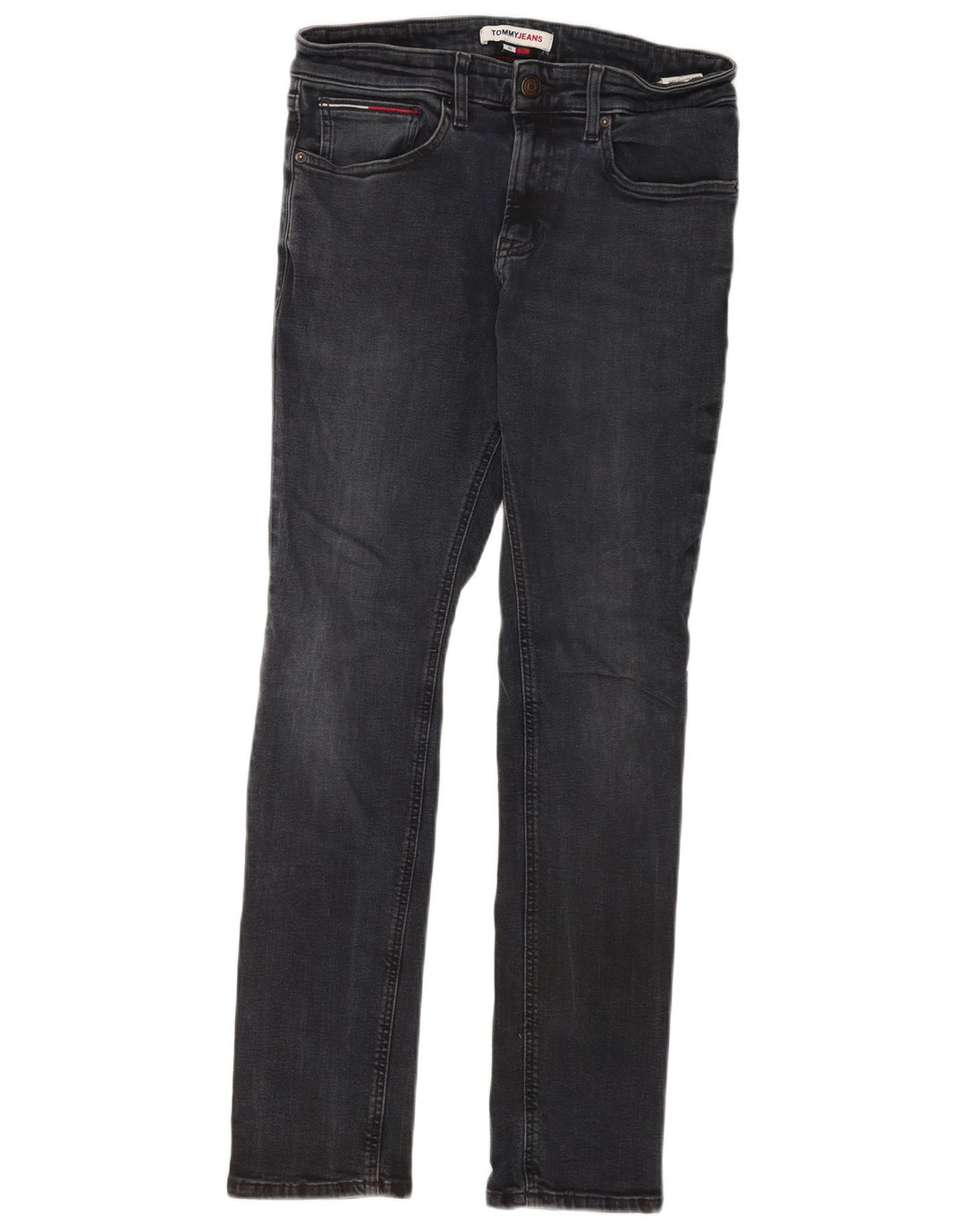 Tommy Hilfiger Herre Slim Jeans W32 L32 Grå Bomuld