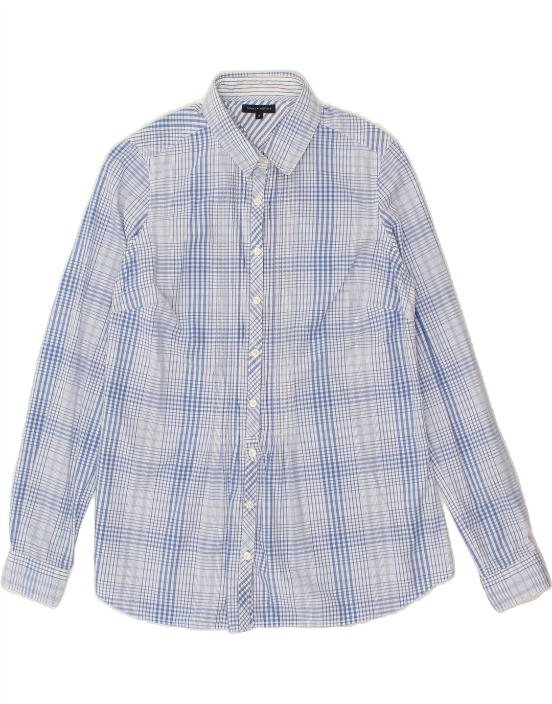 TOMMY HILFIGER Womens Shirt US 8 Medium Blue Check Cotton Vintage Tommy Hilfiger and Second-Hand Tommy Hilfiger from Messina Hembry 