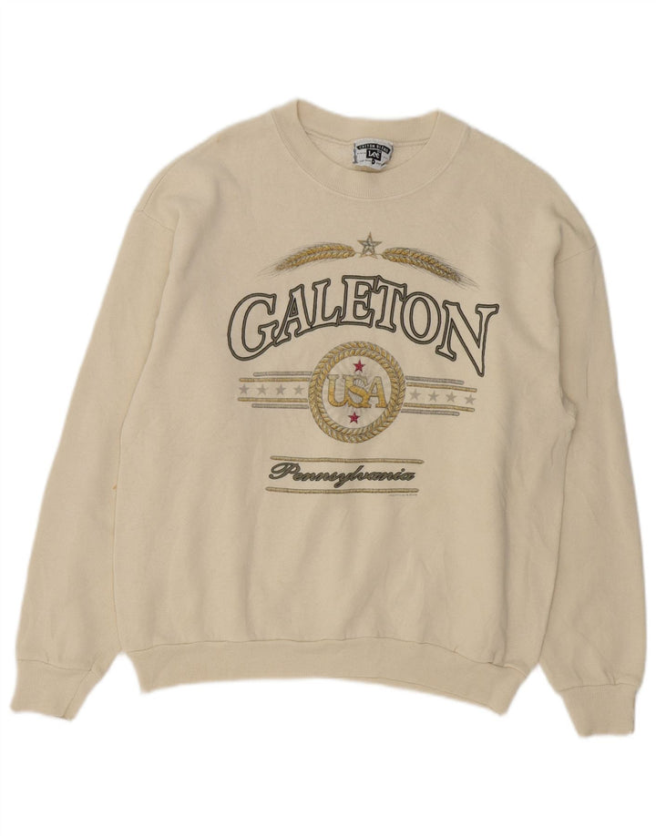 Lee Herre grafisk sweatshirt Jumper Medium Off White Bomuld