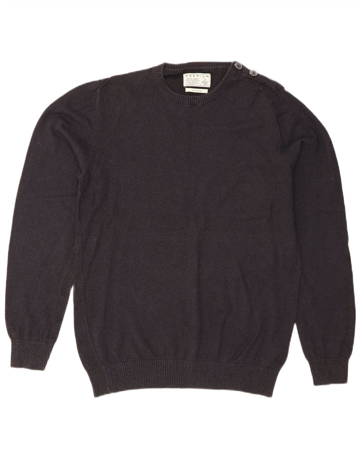 Jack & Jones Herre Regular Fit Crew Neck Jumper Sweater Medium Navy Blue