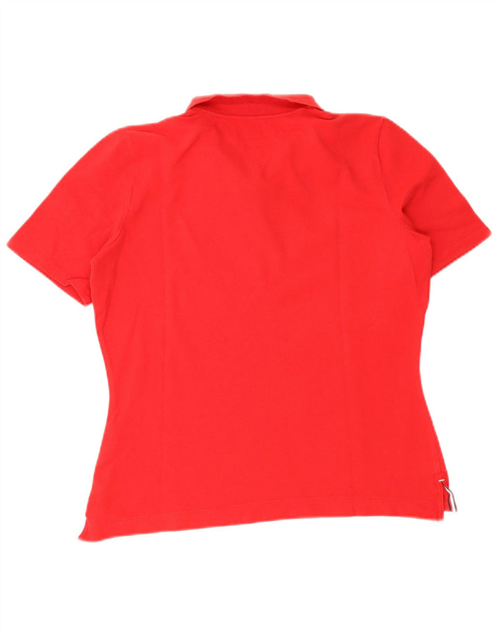 Tommy Hilfiger Dame Regular Fit Polo Shirt UK 12 Medium Red