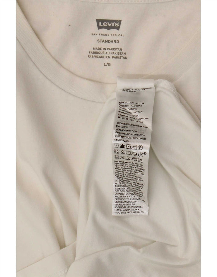 Levi's Herre Standard T-Shirt Top Stor Hvid Bomuld