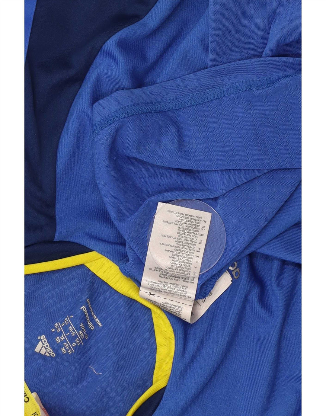 Adidas Boys Climacool T-Shirt Top 15-16 år Blå Colourblock Polyester