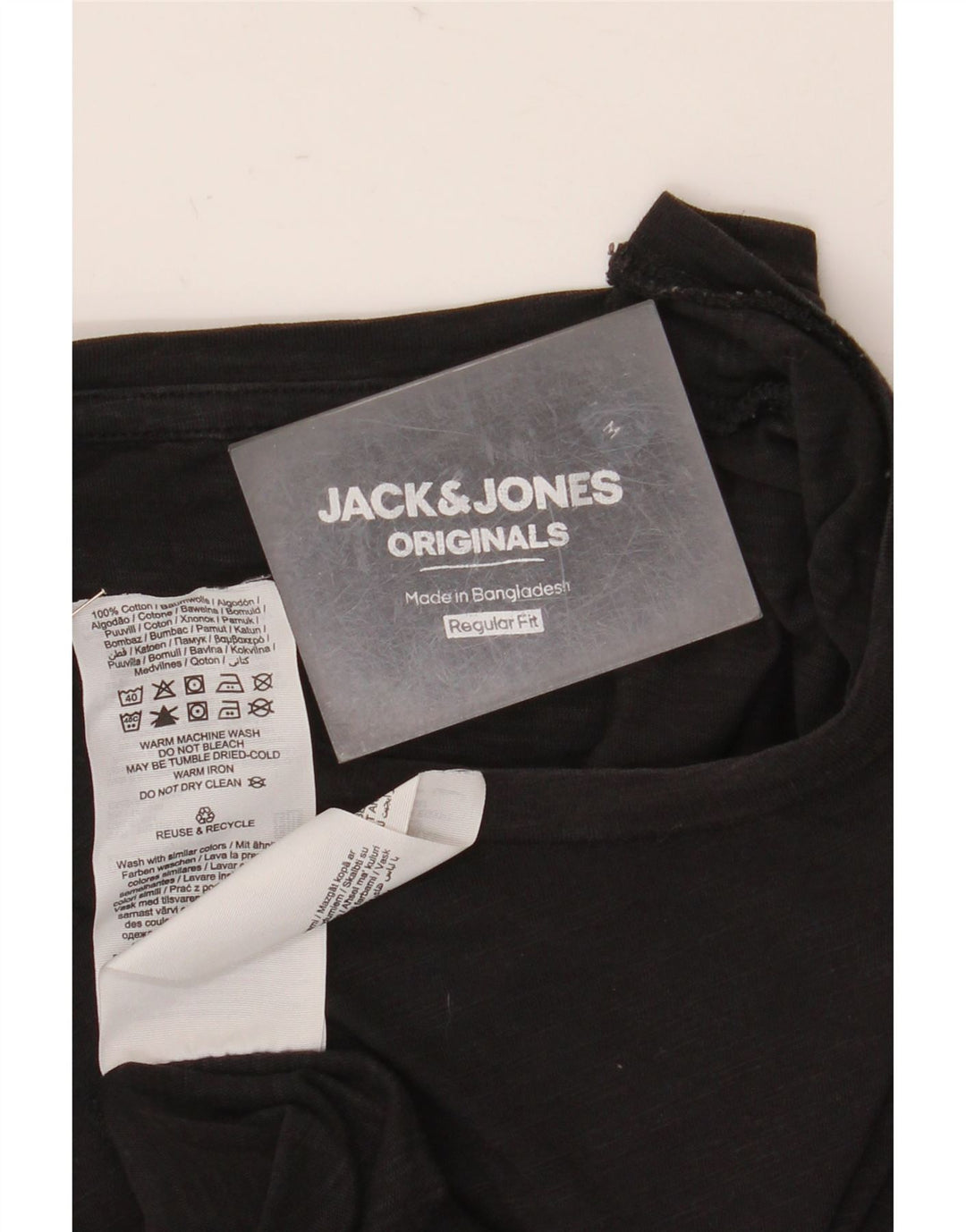 Jack & Jones Herre Regular Fit T-shirt Top Medium Sort Bomuld