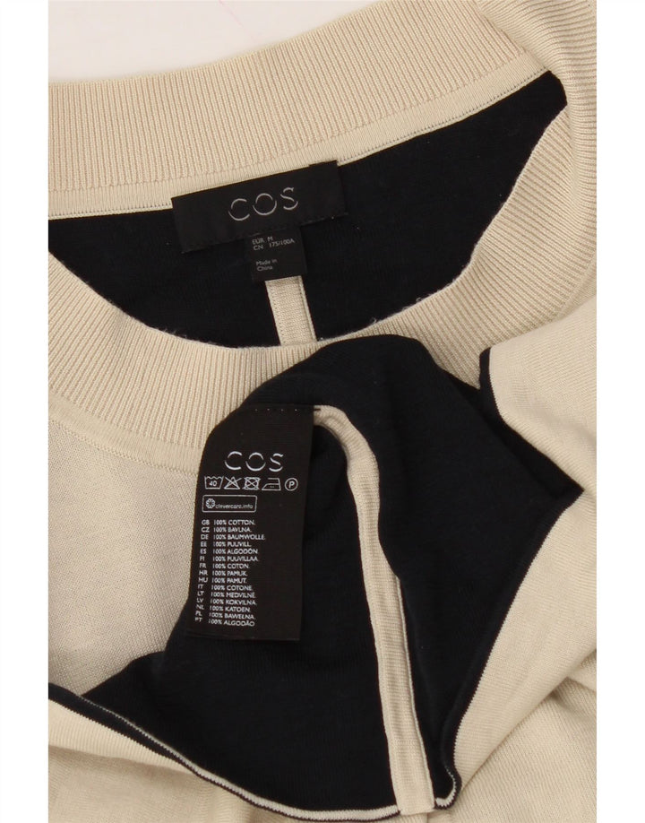 COS Womens T-Shirt Top UK 14 Medium Beige Cotton Vintage Cos and Second-Hand Cos from Messina Hembry 