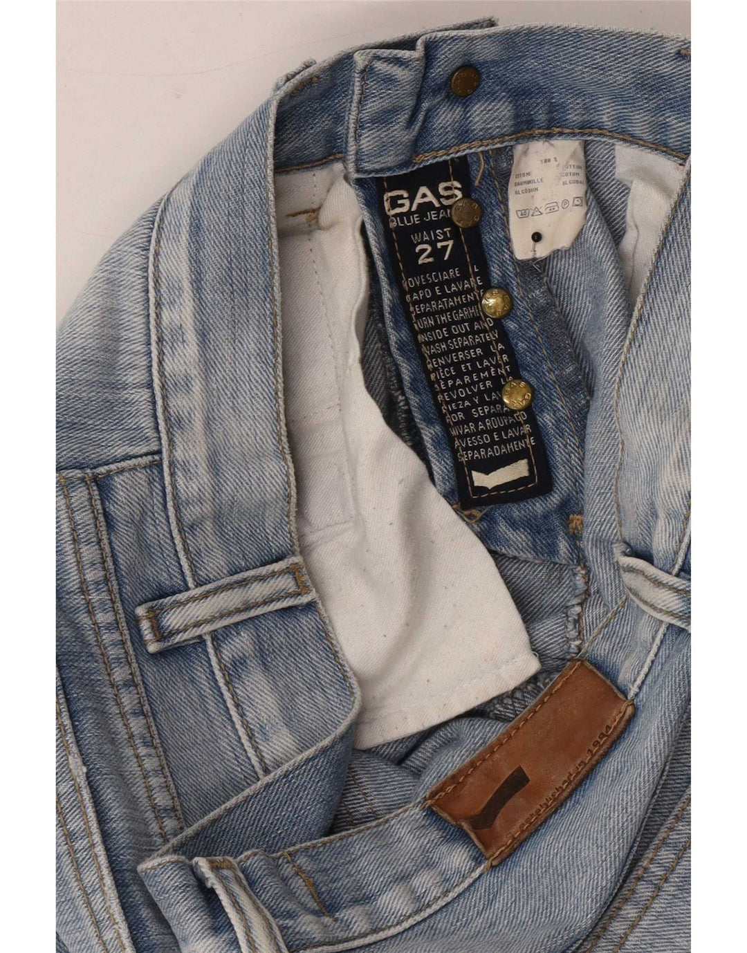 Gas Straight Jeans til kvinder W27 L32 Blå Bomuld