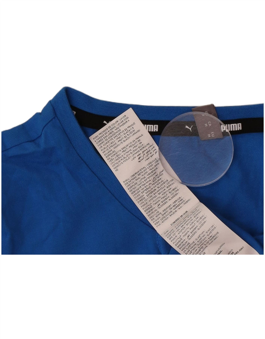Puma T-Shirt Top UK 12 Medium Blue Bomuld