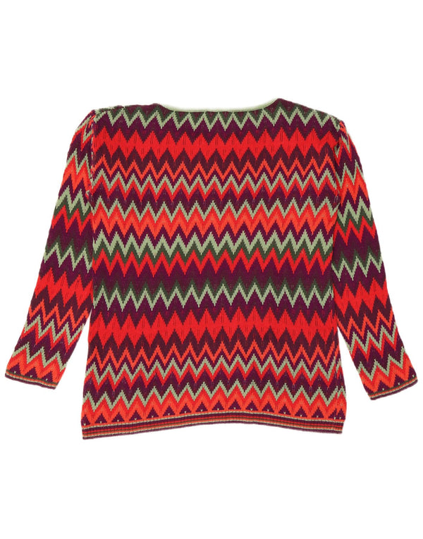 Esprit Dame Boat Neck Jumper Sweater UK 6 XS Flerfarvet Chevron