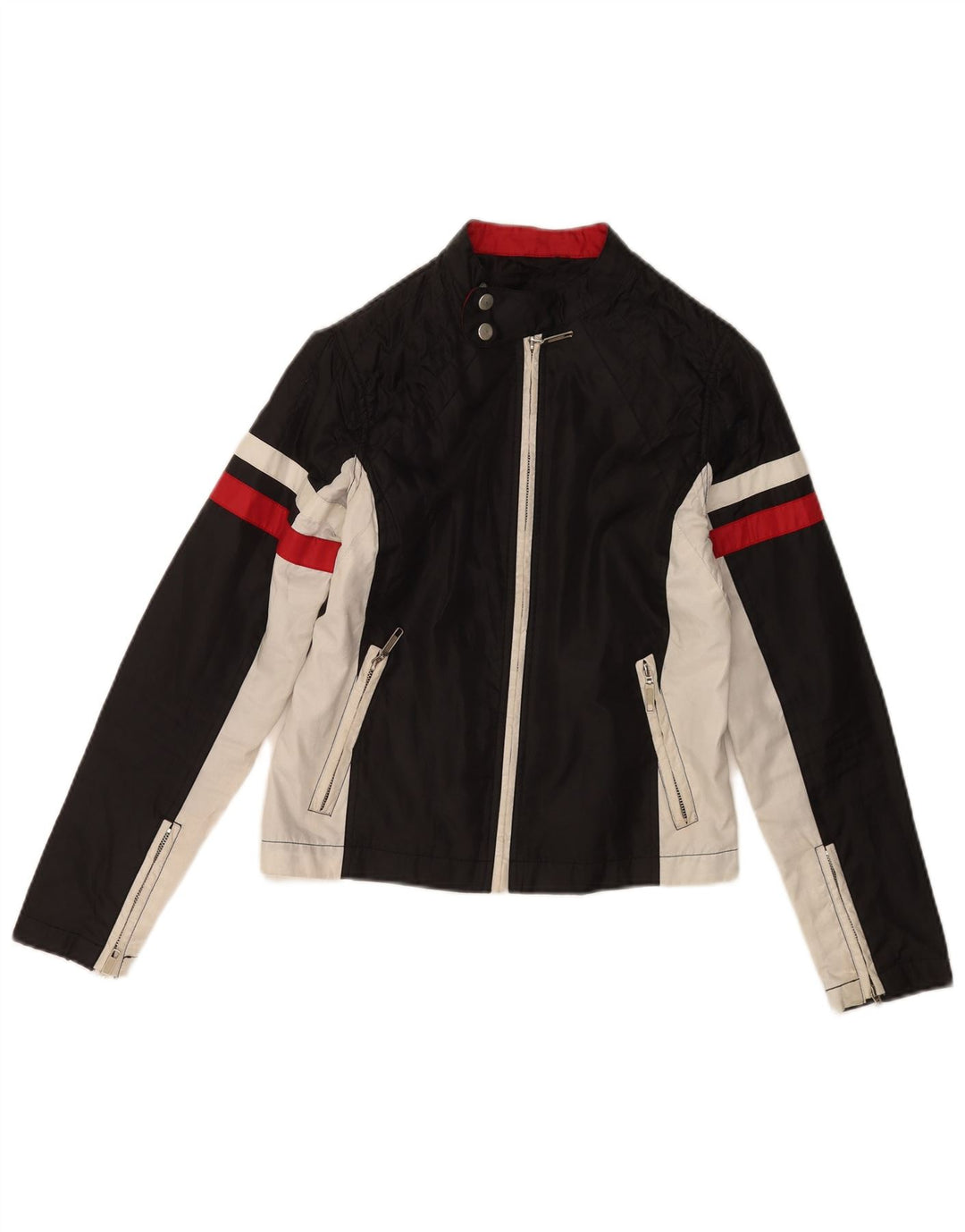 Vintage Herre Biker Jacket UK 36 Small Black Colourblock