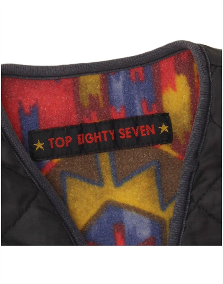 Vintage Herre Vendbar Gilet UK 38 Medium Rød Geometrisk