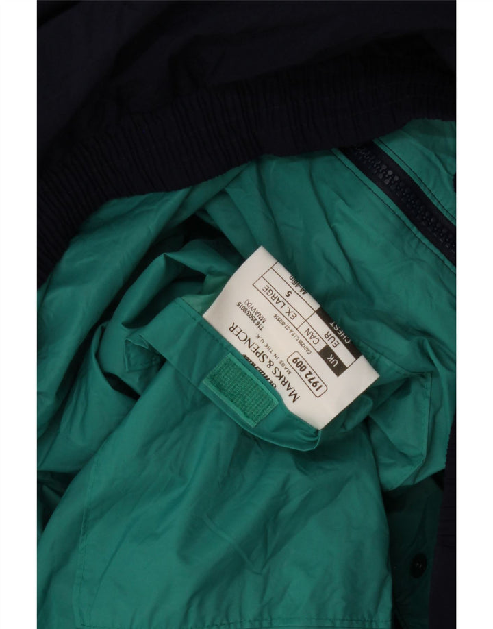 Marks & Spencer Bomberjakke til mænd UK 42 XL Navyblå stribet nylon