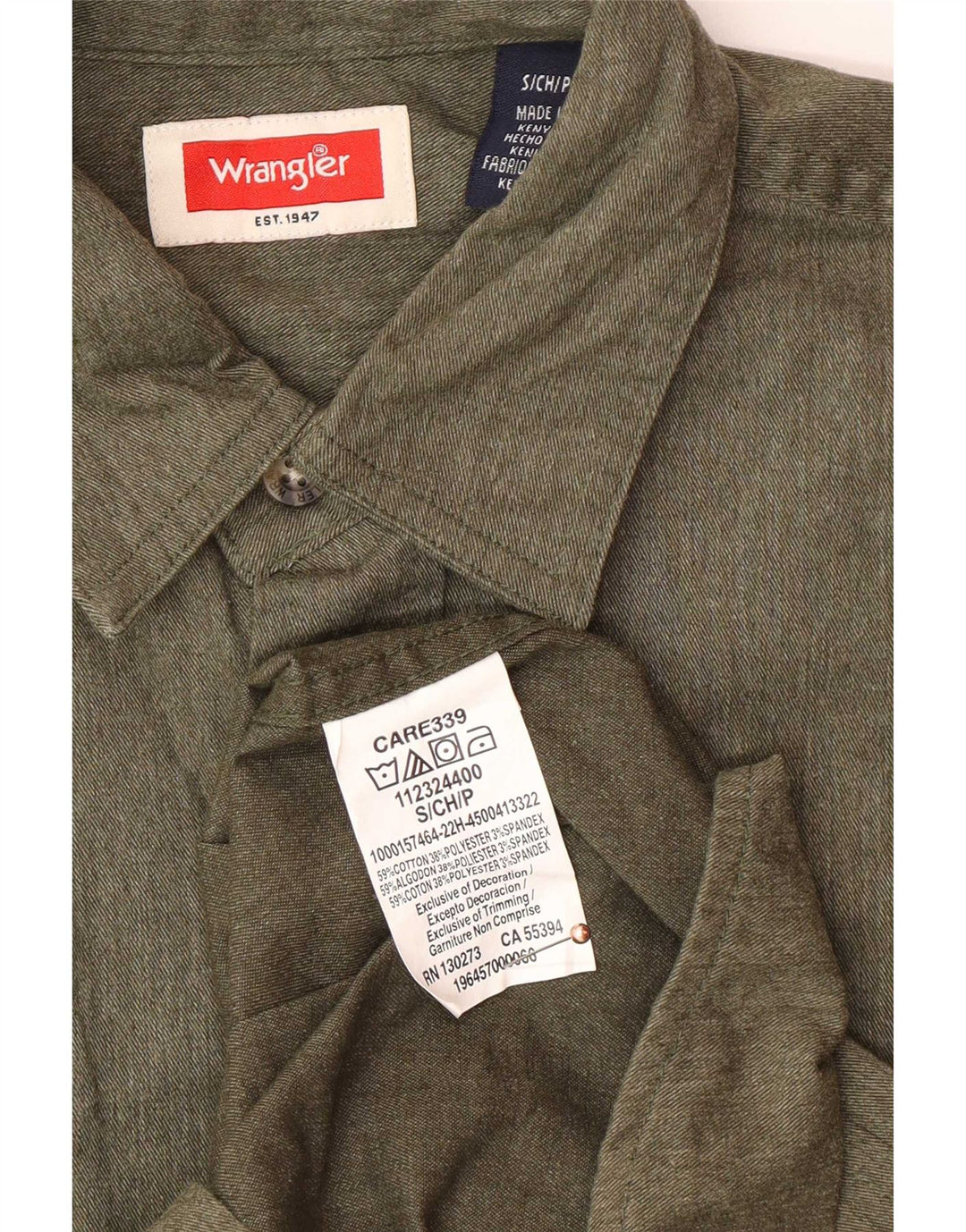 Wrangler Herreskjorte, lille Khaki Bomuld