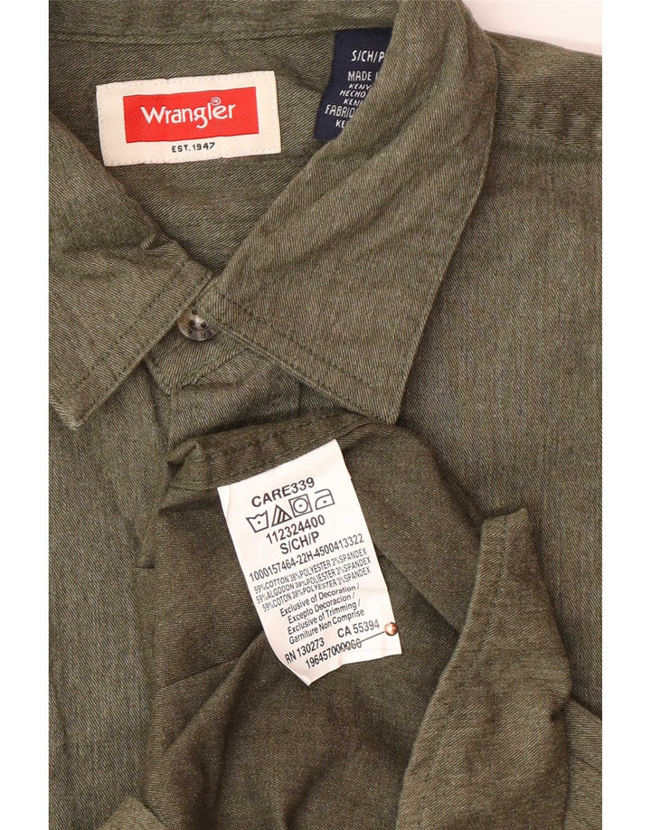 Wrangler Herreskjorte, lille Khaki Bomuld