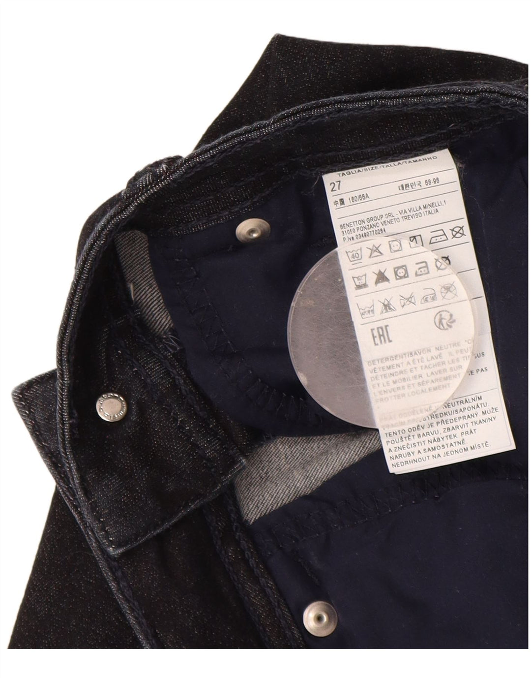 Benetton Dame Bootcut Jeans W27 L30 Marineblå Bomuld