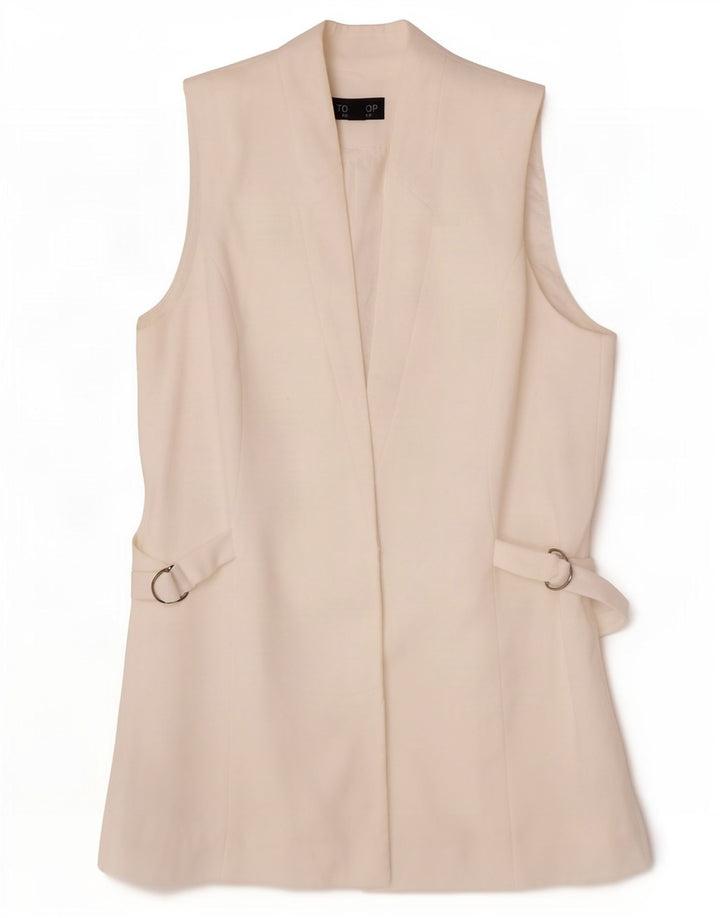 Topshop Dame Longline vest UK 10 Small White Polyester