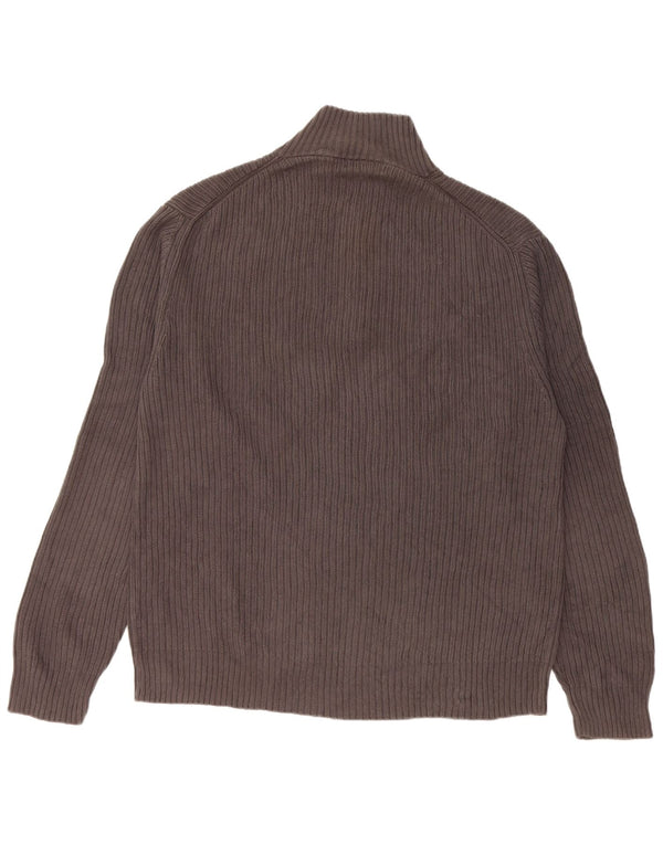 CALVIN KLEIN Herre sweater med lynlåshals Stor grå bomuld