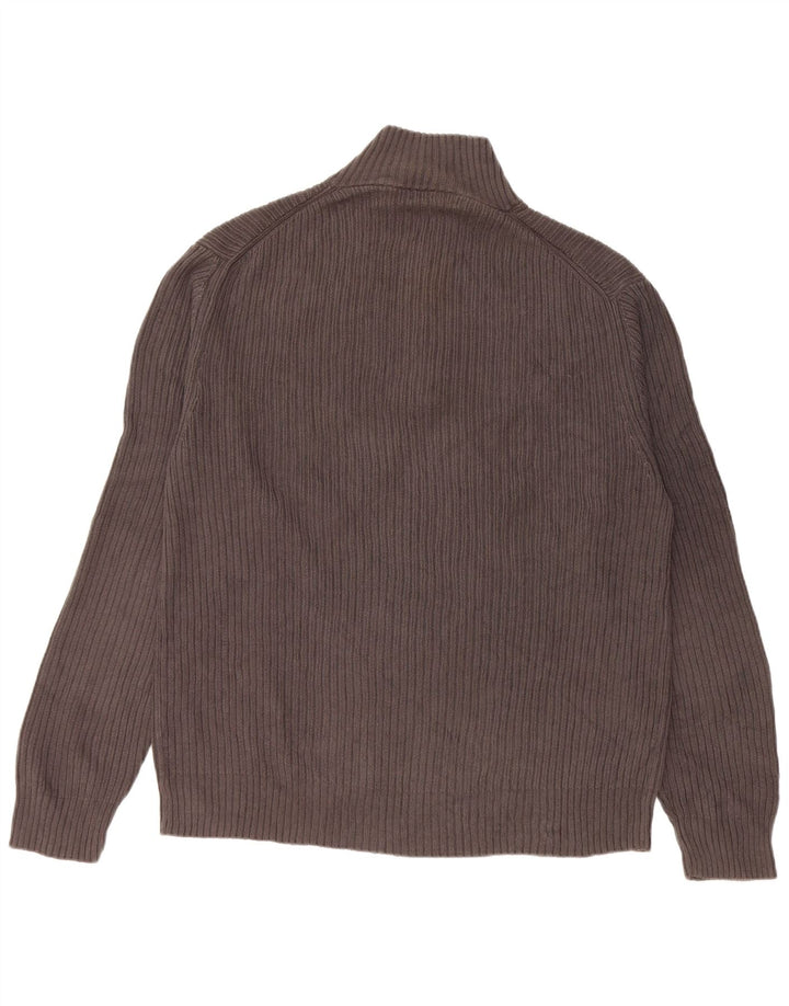 CALVIN KLEIN Herre sweater med lynlåshals Stor grå bomuld