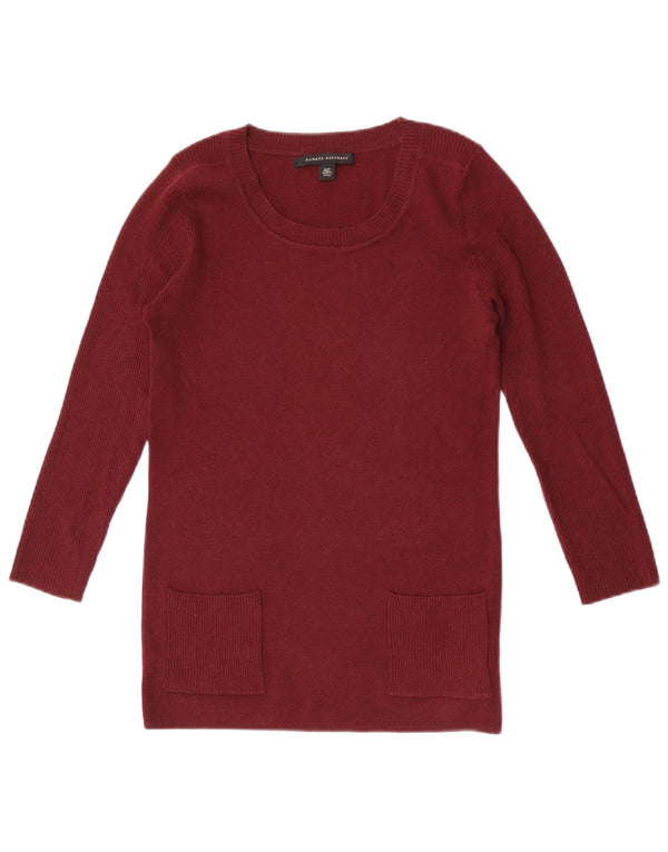 Banana Republic Dame Boat Neck Jumper Sweater UK 10 Small Burgundy