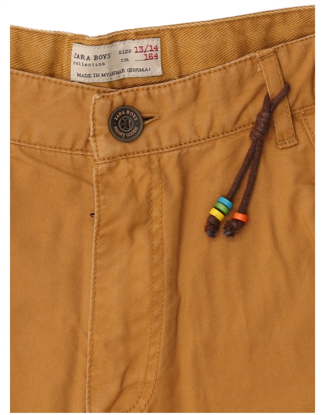 Zara Boys Cargo Shorts 13-14 år W28 Brun Bomuld