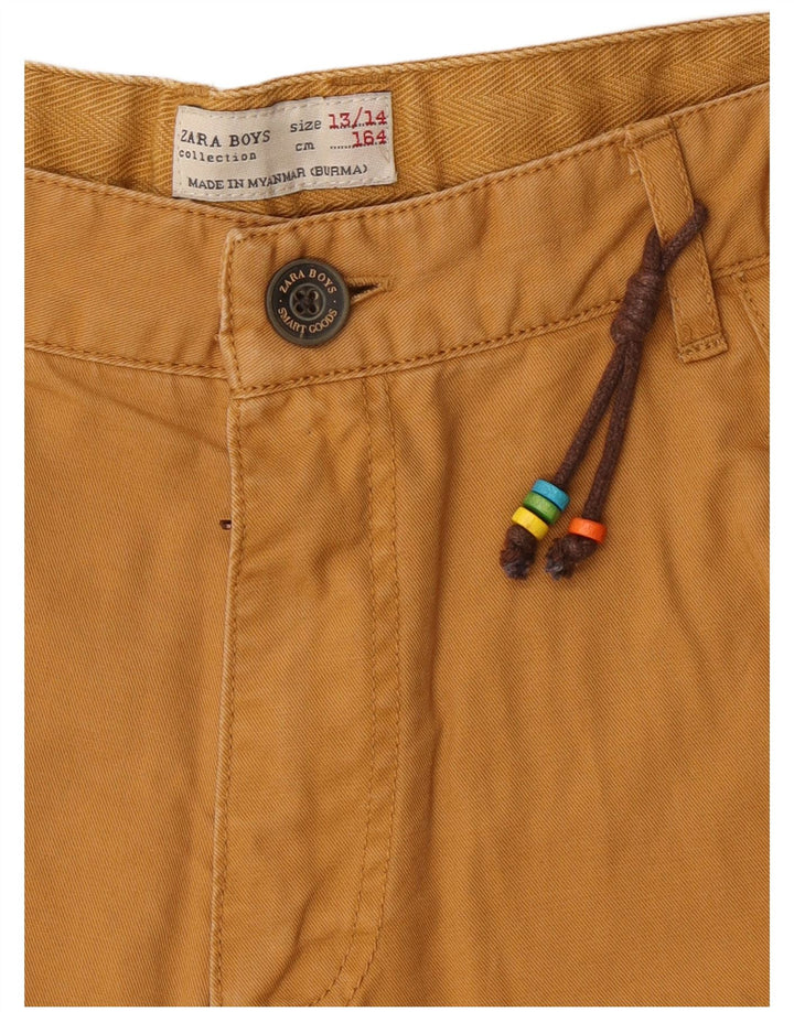 Zara Boys Cargo Shorts 13-14 år W28 Brun Bomuld