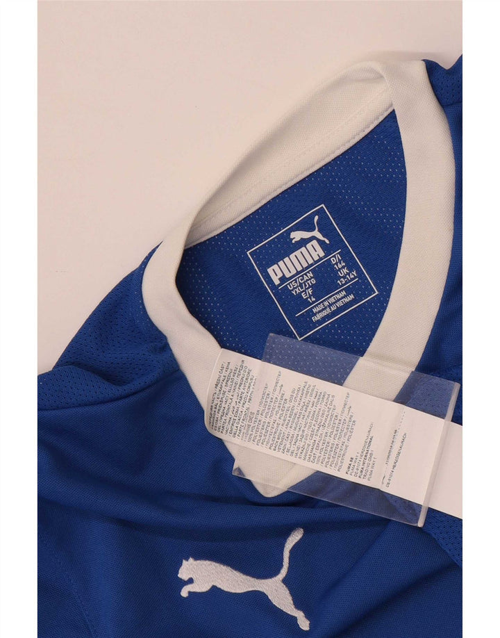 Puma Boys Grafisk T-Shirt Top 13-14 År Blå Polyester