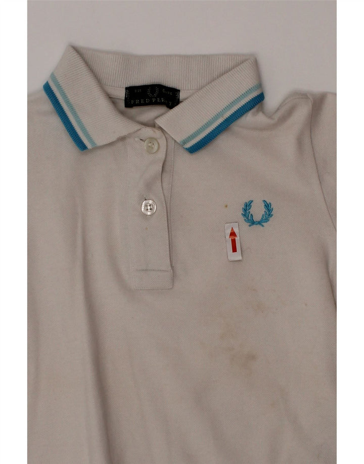 Fred Perry Boys Polo Shirt 3-4 Years Off White Bomuld