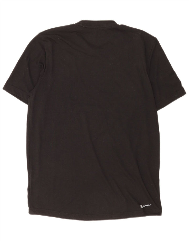 Adidas Herre Aeroready Grafisk T-Shirt Top Lille Sort Polyester