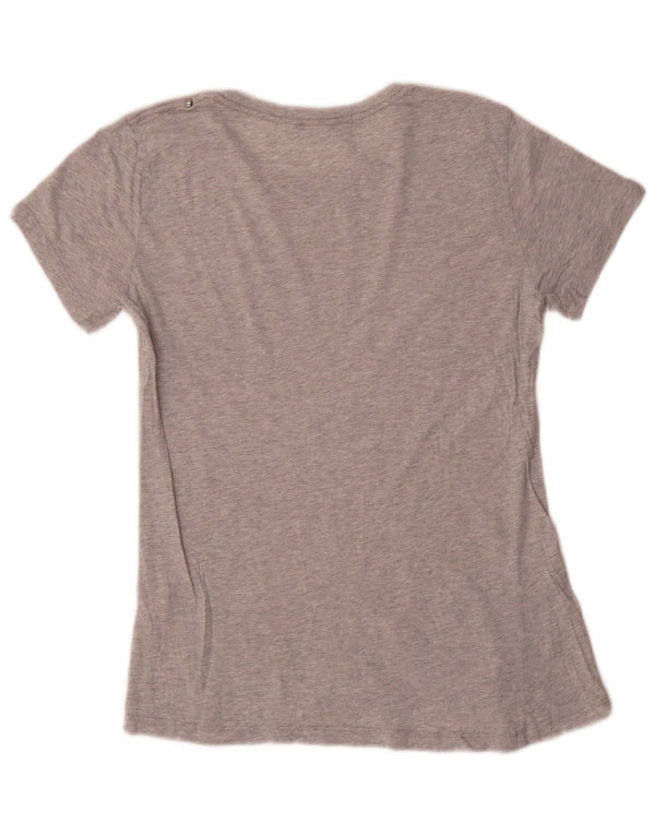 Diesel Womens Graphic T-Shirt Top UK 10 Small Grey Flecked